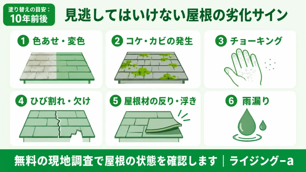 見逃してはいけない屋根の劣化サイン6つ 